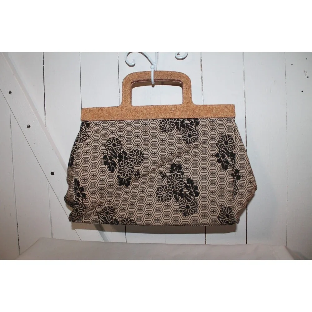 Old Navy Cotton Black/White Handbag Purse Small 12
